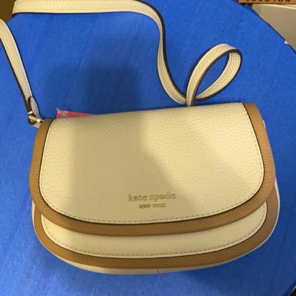 Kate Spade Cream and Tan Crossbody Bag